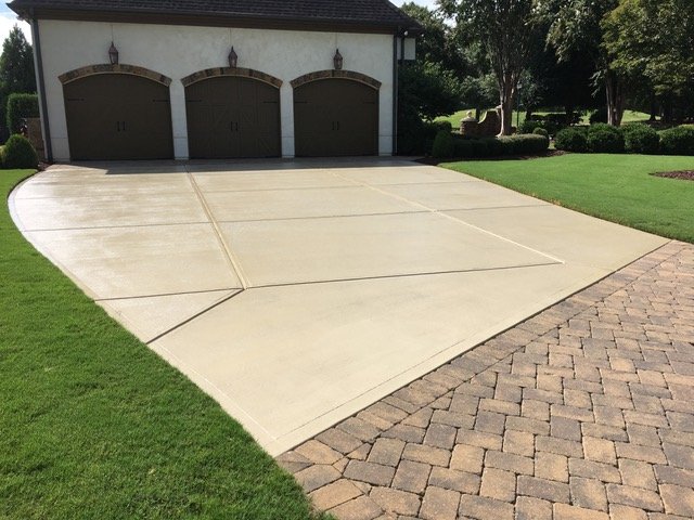 Freshly resurfaced residential driveway, finished result